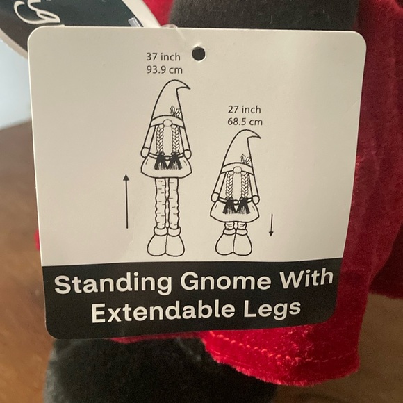 NWT- Beautiful Mrs Claus Greeter Gnome Decoration w/ Extendable Legs 27”-37” H - Picture 16 of 17